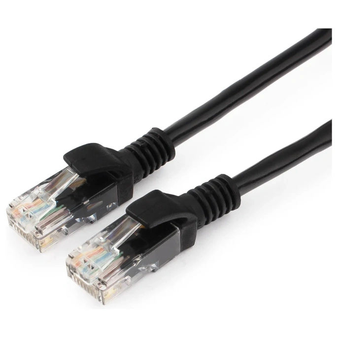Патч-корд Cablexpert UTP категория 5e, 0.25м, литой, многожильный PP12-0.25M/BK