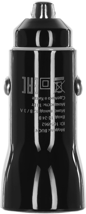 Автомобильное зарядное устройство Buro BUCN1, USB-A, USB-C, 18Вт, 3A, черный [bucn18p110bk]