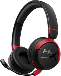 Гарнитура игровая HYPERX Cloud Mini, для компьютера, накладные, Bluetooth/3,5 мм, черный / красный [7g8f1aa]