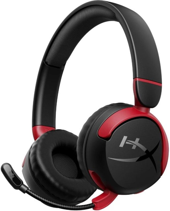 Гарнитура игровая HYPERX Cloud Mini, для компьютера, накладные, Bluetooth/3,5 мм, черный / красный [7g8f1aa]