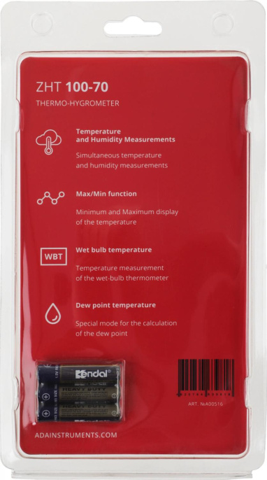 Бесконтактный измеритель влажности и температуры ADA ZHT 100-70 А00516