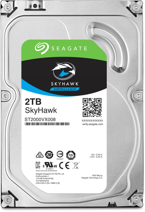 Жесткий диск Seagate Skyhawk Surveillance 2TB (Pull) (ST2000VX008) (3.5", SATA 3.0 (6Gbps), 5900об/мин, 64MB, 101.85x26.11x146.99мм, выкрученный/восстановленный)