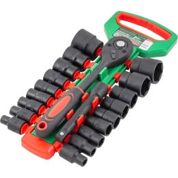 Набор головок с трещоткой и удлинителем Rockforce 20 предметов 1/2'', 6гр RF-019-5K(59792)