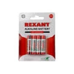 Rexant 30-1027 Батарейка алкалиновая AA/LR6, 1,5В, 4 шт, блистер