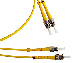 Оптический патч-корд duplex ST-ST 9/125 SM Cabeus FOP(d)-9-ST-ST-10m 10 метров желтый LSZH