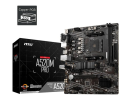 Материнская плата MSI A520M PRO, Socket AM4, AMD A520, mATX, Ret