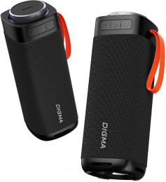 Колонка порт. Digma D-PS1522 черный 60W 2.0 BT 10м 3000mAh (PS1522B)