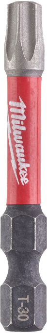 Бита Milwaukee Shockwave TX30 50мм 4932430887 для использования с ударными шуруповертами, закаленная лазером, геометрия Shock Zone, конструкционная сталь