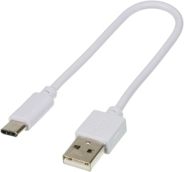 Кабель Digma USB Type-C m - USB m , 0.15м, 2A, белый [type-c-0.15m-wh]