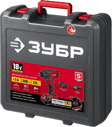 Гайковерт Зубр ГВЛ-255-22 аккум. патрон:шестигр.1/4" кейс в комплекте