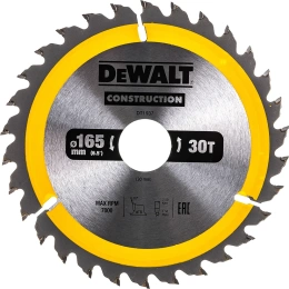 Пильный диск CONSTRUCT 165х30 мм, 30Т, ATB +10град DEWALT DT1937 (DT1937 CONSTRUCT)
