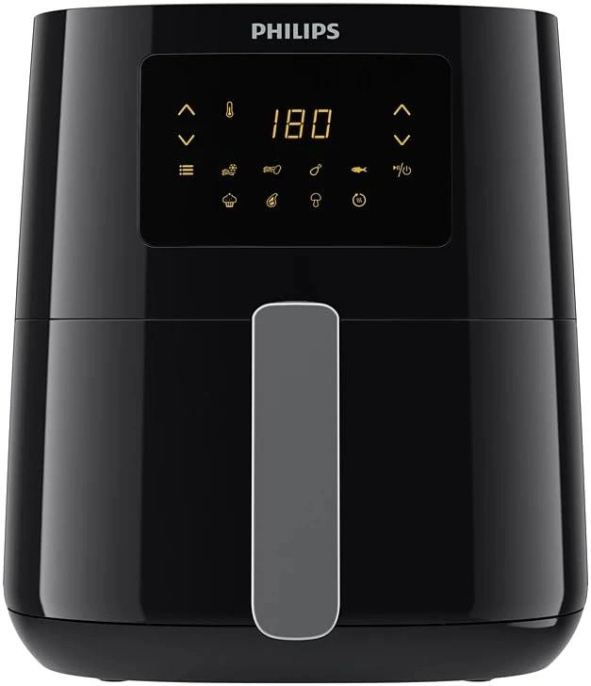 Аэрогриль Philips HD9252/70 1400 Вт, рабочий объем колбы: 4.1 л, нагревательный элемент: металлический ТЭН , управление: сенсорное, автоотключение при перегреве, цвет: черный