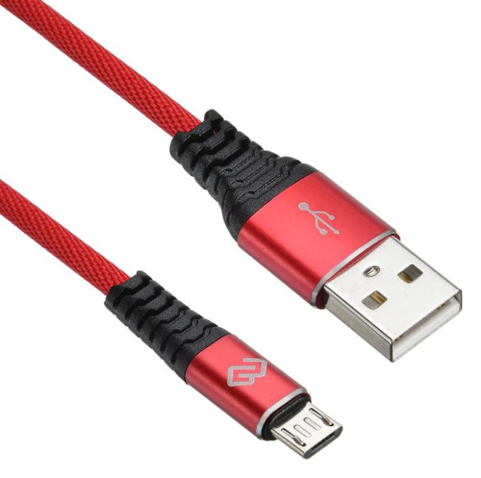 Кабель Digma MICROUSB-1.2M-BRAIDED-R USB m -micro USB m 1.2м красный