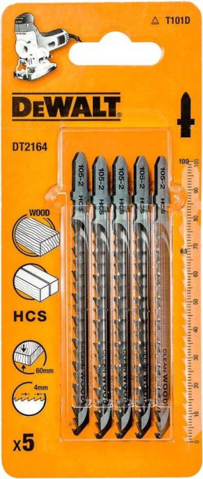 Набор пилок DeWALT DT2164-QZ, по дереву, 68мм, 4 мм, 5шт