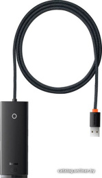 Хаб Baseus Lite Series WKQX030201 4-Port USB-A (USB-A to USB 3.0*4) 2m Black (BS-OH014)
