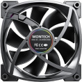 Вентилятор MONTECH AX120 120мм, 4-pin, 1600об/мин, 27 дБ, ARGB, черный, Ret [ax120 pwm black]
