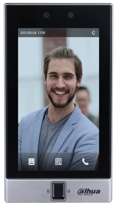 Контроллер доступа Dahua DHI-ASI7214S-W сенсорный экран 7", разрешение 600х1024, TCP/IP, Wi-Fi, OSDP, RS485, с распознаванием лиц, отпечатков пальцев и Wi-Fi, 10000 отпечатков пальцев, 50000 лиц, 50000 пользователей, 100000 карт, 50000 паролей и 300000 з