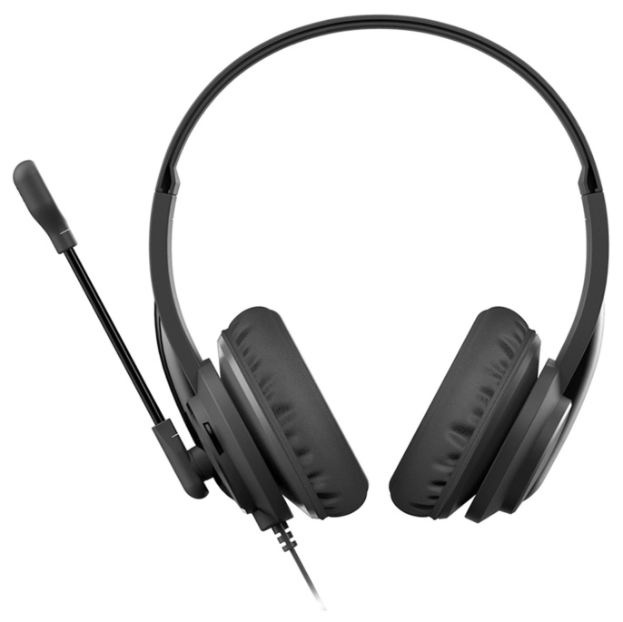 Гарнитура A4TECH HS-10, для контактных центров, накладные, проводные, черный / белый [hs-10/3.5mm plug/black]