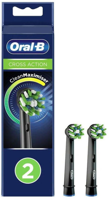 Насадка для зубных щеток Oral-B CrossAction CleanMaximiser, 2 шт [cleanmaximiser black]