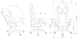 Кресло игровое Cactus CS-CHR-090BLW, экокожа/сетка, до 120кг, регулируемые 2D подлокотники,  черный/белый