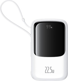 Внешний аккумулятор Baseus PPQDP10 (P10067101213-00) Qpow Pro+ Digital Display Fast Charge Power Bank 10000mAh 22.5W Type-C Edition Moon White