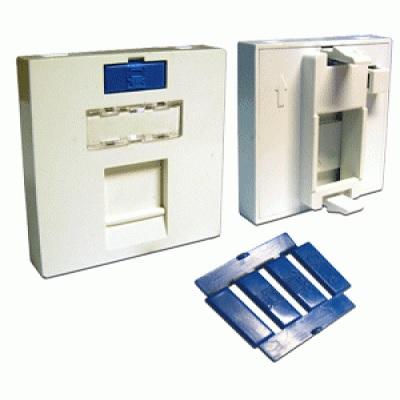 Вставка 45x45 на 1 кейстоун, со шторкой, маркировкой, иконкой, белая, LANMASTER LAN-SIP-23M-WH