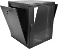 Шкаф телекоммуникационный настенный 19" 15U ЦМО ШРН-М-15.500-9005 стеклянная дверь, чёрный