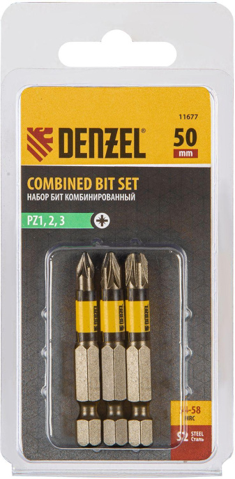 Набор бит Denzel 11677 универсал. 3пред. для шуруповертов