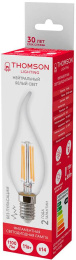 Лампа филам. Thomson Filament TH-B2080 11Вт цок.:E14 свеча 220B св.свеч.бел.нейт. Tail Candle упак.:1шт