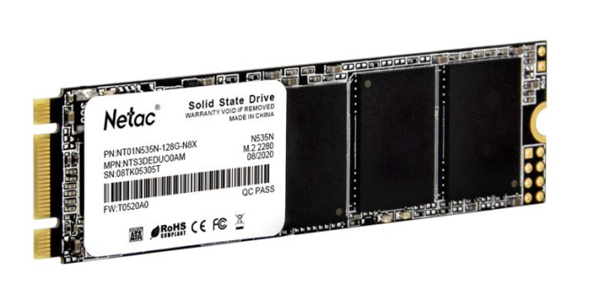 SSD накопитель NETAC N535N NT01N535N-128G-N8X 128ГБ, M.2 2280, SATA III, M.2