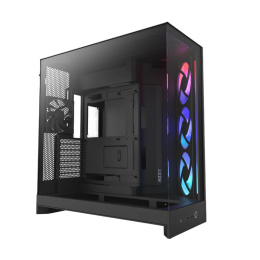 Корпус без блока питания/ Case NZXT H9 Flow RGB 2025 , Midi-Tower, TG, 3x140mm RGB + 1x120mm, 2xUSB-A 3.2 + 1xUSB-C 3.2, E-ATX, ATX, mATX, mITX Black (CM-H92FB-R1)