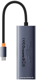 Хаб Baseus BS-OH150 UltraJoy Series 5 портов Type-C до HDMI4K@30 Гц*1+USB 3.0*3+PD*1 Space Grey B00052801811-00