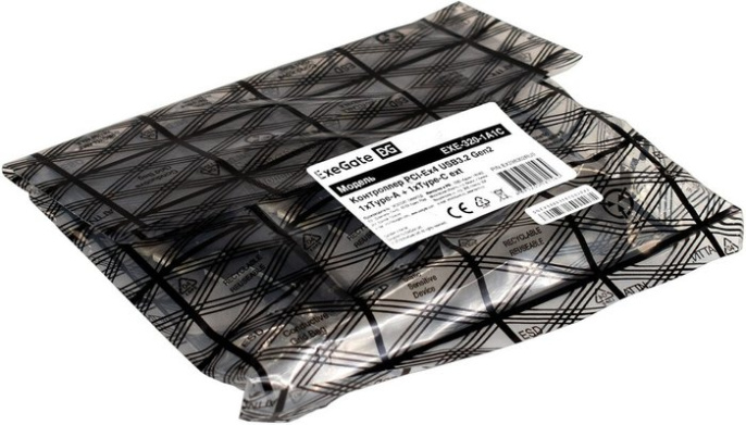 Контроллер ExeGate EXE-320-1A1C 10Gbps (PCI-E x4 v3.0, USB3.2 Gen2 1xType-A + 1xType-C ext., SuperSpeed+ скорость до 10 Гбит/с, разъем доп.питания, ASMedia Chipset ASM1142) EX298302RUS