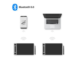 Графический планшет Huion Inspiroy Dial 2 Черный Q630M перо PW517/5080LPI/300 PPS/8192 уровней нажатия/раб.пов. 266.7х166.7/USB-C