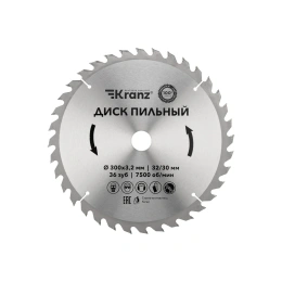 Диск пильный по дереву 300x32/30 мм, 36 зубьев KRANZ KR-92-0132