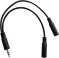 Адаптер аудио Buro BU-2XJACK-JACK, 2xJack 3.5 f - Jack 3.5 m , 0.2м, черный