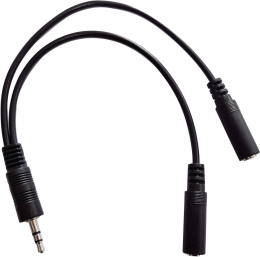 Адаптер аудио Buro BU-2XJACK-JACK, 2xJack 3.5 f - Jack 3.5 m , 0.2м, черный