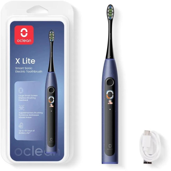 Электрическая зубная щетка OCLEAN X Lite N1801, насадки для щётки: 1 шт, цвет: синий [c01000625]