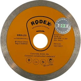 Отрезной алмазный круг супертонкий (керамическая резка) RODEX 125х22.2 мм RRD125