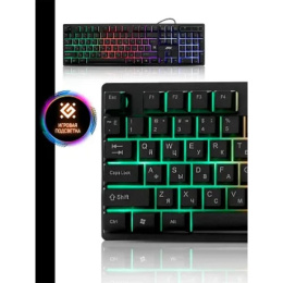 Клавиатура Defender Arx GK-196L игровая для ПК, мембранная, пластик, интерфейс подключения - USB-A, подсветка, влагозащита, цвет черный 45196 88252NT