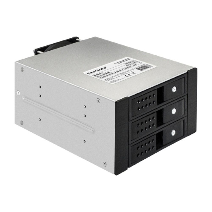 Корзина для HDD ExeGate HS335-02 (универсальная, на 3*3,5"/2.5" SATA HDD, занимает 2*5,25" отсека, RTL) EX291656RUS