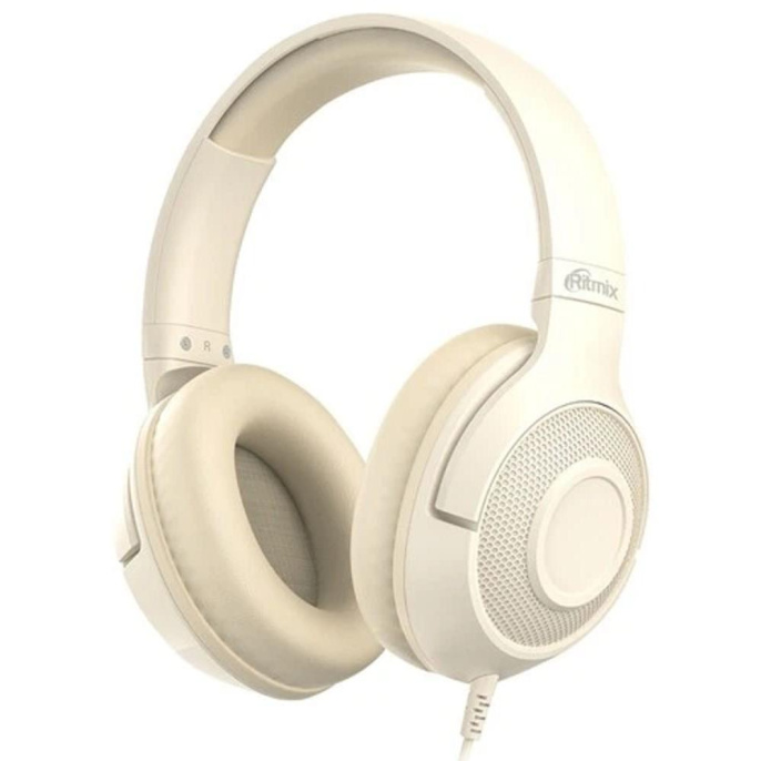 RITMIX RH-544TV Beige {Наушники. 40 мм, 20-20000 Гц, 32 Ом, 99 дБ ± 3 дБ, 5 м, пластик}