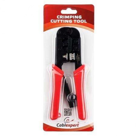 Обжимной универсальный инструмент Cablexpert с фиксатором для витой пары и тел.линии T-568R