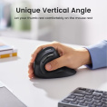 Беспроводная компьютерная мышь вертикальная UGREEN MU008 25444 Wireless Vertical Mouse 2.4 GHz&BT. Цвет: черный (25444_)