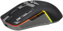 Мышь HAFF CyberFury (MS-GM220WR) (беспроводная: радио+BT+USB, 6 клавиш, RGB-подсветка, LED-дисплей, сенсор PixArt PAW3311, DPI: 20000, аккумулятор 500mAh, кабель 1.6 м плетеный Type-C, цвет: белый)