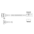 Кабель JPC P7359GB00800-1 Cable MCIO x8 74P прямой Straight Type -TO- MCIO x8 74P угловой Left Exit , 85 Ohm, L:80cm