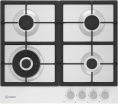 Газовая варочная панель Indesit THPM 642 WS/WH/I, 4 конфорки, металл, белый