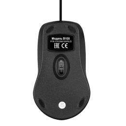 Мышь ExeGate Professional Standard B100 (USB, оптическая, 1000dpi, 3D, 3 кнопки и колесо прокрутки, длина кабеля 1,5м, черная, Color Box) EX298195RUS