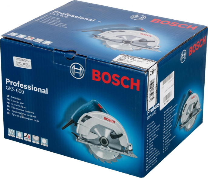 Циркулярная пила дисковая Bosch GKS 600 1200Вт ручная D диска.:165мм 06016A9020