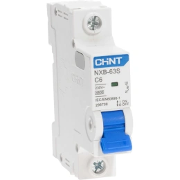 Автоматический выключатель CHINT NXB-63S 1P 6А 4.5kA характеристика C R 296708